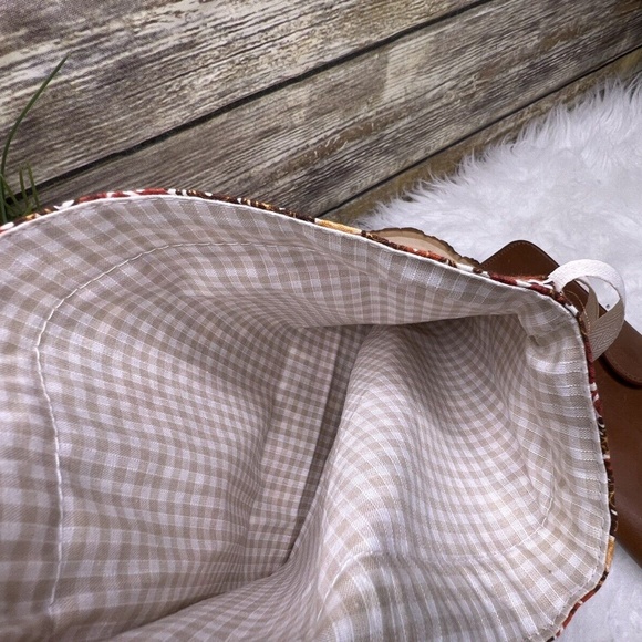 Fall Autumn Foliage Leaves Print Planner Cotton Drawstring Pouch Hobonichi - Picture 5 of 11